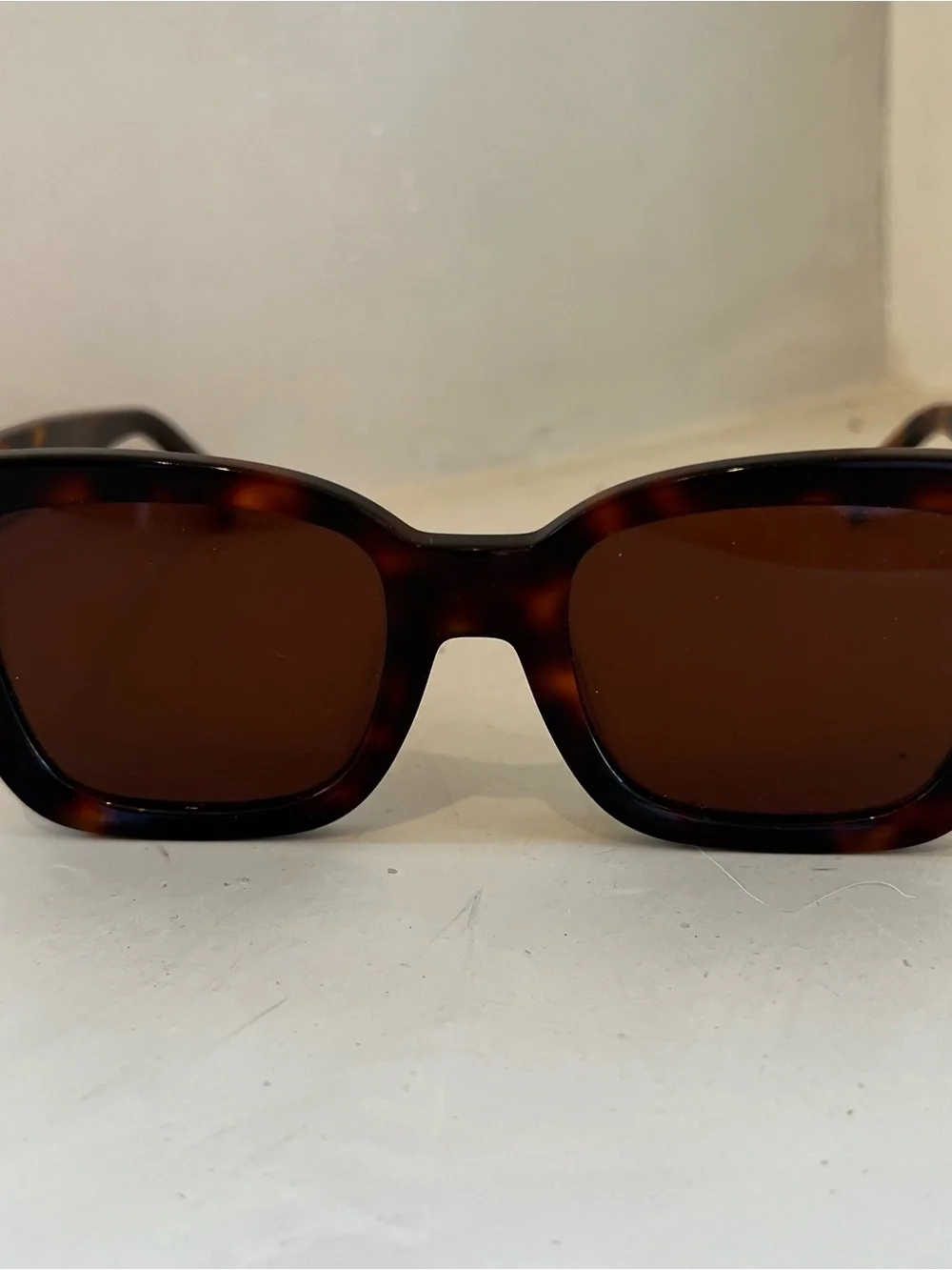 Tortoiseshell Square Sunglasses - Brown Lenses